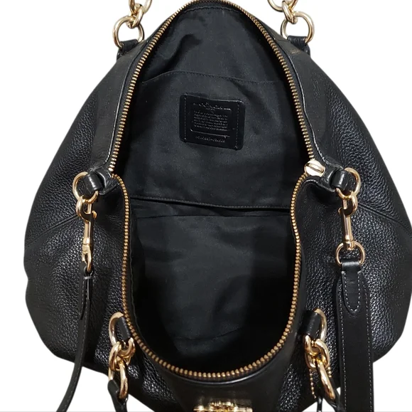 Coach Ally Leather Zip Shoulder Satchel Great Condition F30565 - Picture 7 of 9